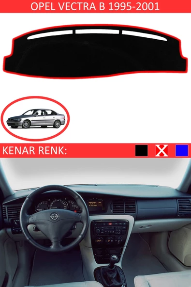 GUERRINO Torpido Koruma Halısı Siyah Kenar Renk Kırmızı Opel Vectra B 1995-2001 ile Uyumlu ürün görseli