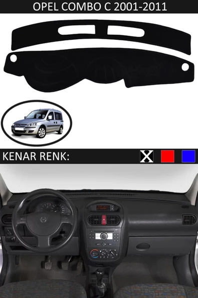 GUERRINO Torpido Koruma Halısı Siyah Kenar Renk Siyah Opel Combo C 2001-2011 ile Uyumlu