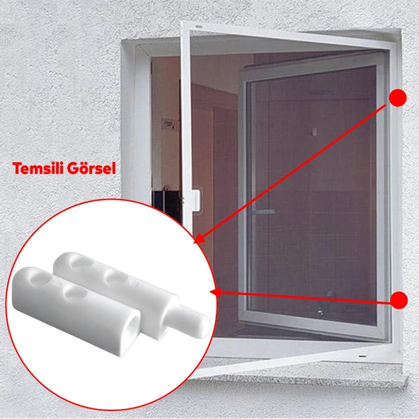 Pimapen PVC Pencere Kapı Sineklik Menteşesi Pimli Plastik Pratik Açma Kapama Hareket Aparatı 2 Adet - Resim 5