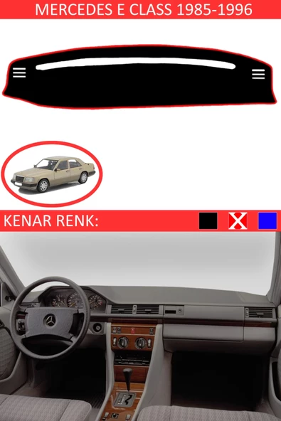 GUERRINO Torpido Koruma Halısı Siyah Kenar Renk Kırmızı Mercedes E Class 1985-1995 ile Uyumlu ürün görseli