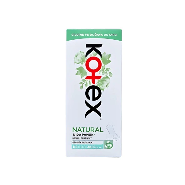 Kotex Natural İnce Günlük 32'Li Ped