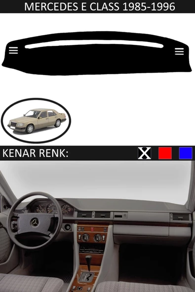GUERRINO Torpido Koruma Halısı Siyah Kenar Renk Siyah Mercedes E Class 1985-1995 ile Uyumlu ürün görseli
