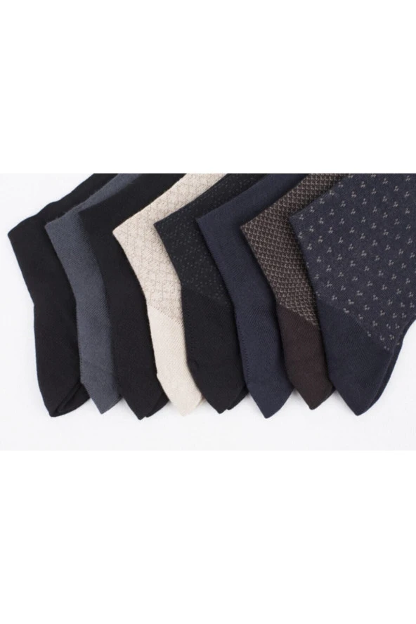 Premium Yazlık Erkek Bambu Soket Çorap 8'li Asorti Set Kraft Kutulu - 480 - 41-44 - 2