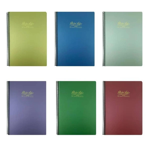 Gıpta Metal Notes Spiralli PP Kapak Defter A4 80 yp  Kareli