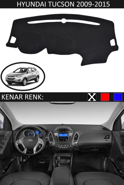 GUERRINO Torpido Koruma Halısı Siyah Kenar Renk Siyah Hyundai Tucson 2009-2015 ile Uyumlu