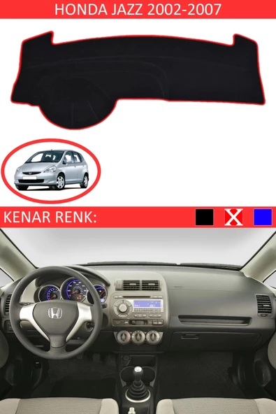 GUERRINO Torpido Koruma Halısı Siyah Kenar Renk Kırmızı Honda Jazz 2002-2007 ile Uyumlu ürün görseli