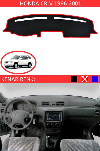 GUERRINO Torpido Koruma Halısı Siyah Kenar Renk Kırmızı Honda CR-V 1996-2001 ile Uyumlu ürün görseli