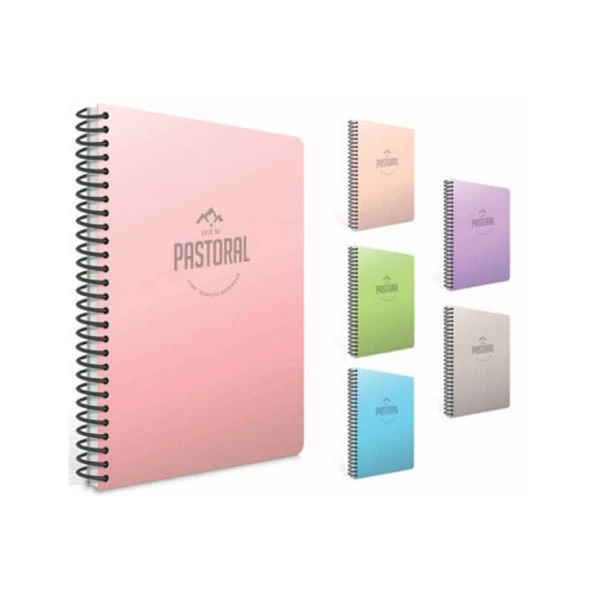 Gıpta Pastoral Spiralli PP Kapak Defter 17x24 cm 72 yp Çizgili