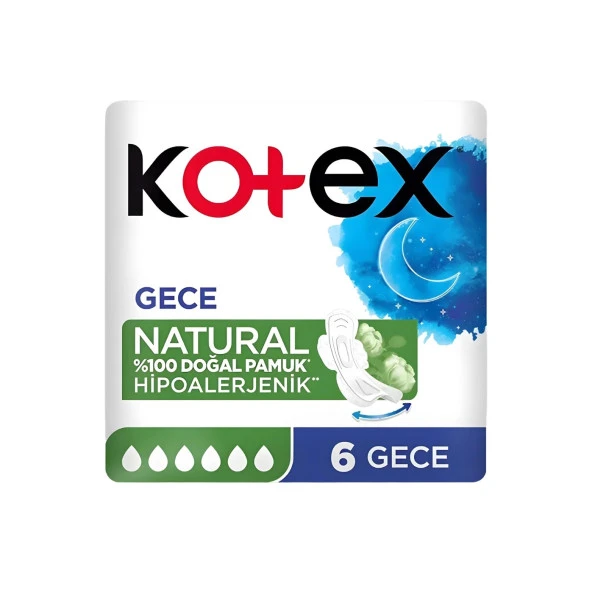 Kotex Natural Ultra Single Gece 6'Lı Ped