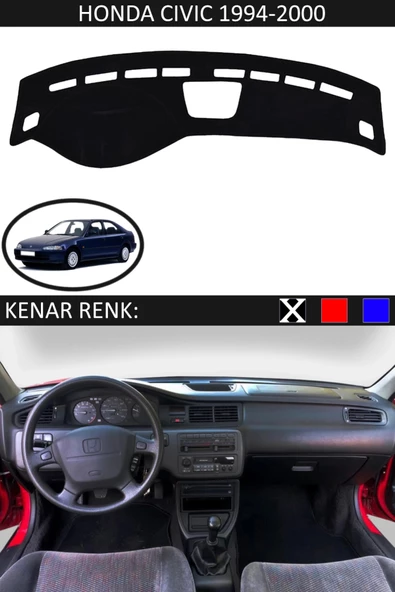 GUERRINO Torpido Koruma Halısı Siyah Kenar Renk Siyah Honda Civic 1994-2000 ile Uyumlu