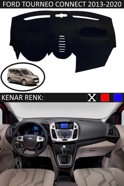 GUERRINO Torpido Koruma Halısı Siyah Kenar Renk Siyah Ford Tourneo Connect 2012-2020 ile Uyumlu