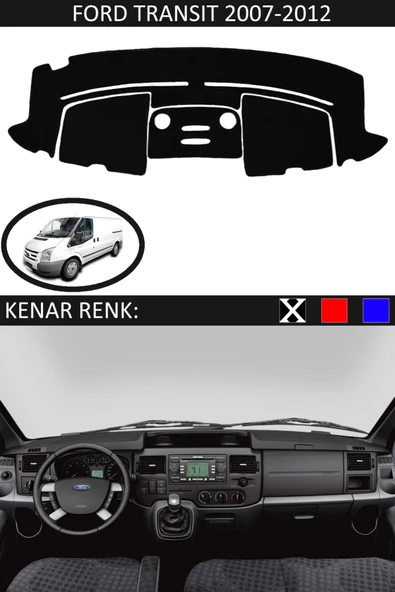 GUERRINO Torpido Koruma Halısı Siyah Kenar Renk Siyah Ford Transit 2007-2012 ile Uyumlu
