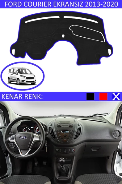 GUERRINO Torpido Koruma Halısı Siyah Kenar Renk Mavi Ford Courier Ekransız 2013-2020 ile Uyumlu ürün görseli