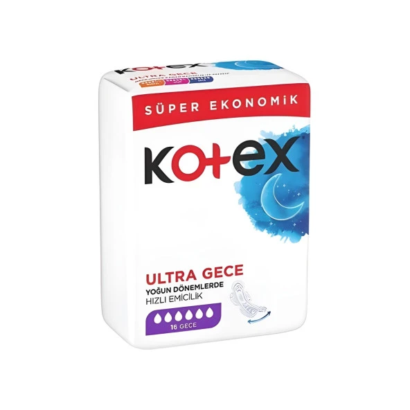 Kotex Ultra Quadro Gece 16'Lı Ped