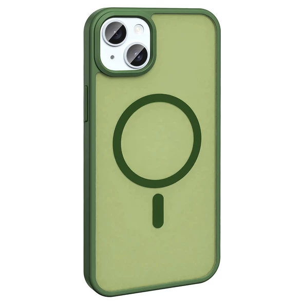 iPhone 14 Kılıf Magsafe Şarj Özellikli Mat Arka Yüzey Sio Kılıf - Resim 7