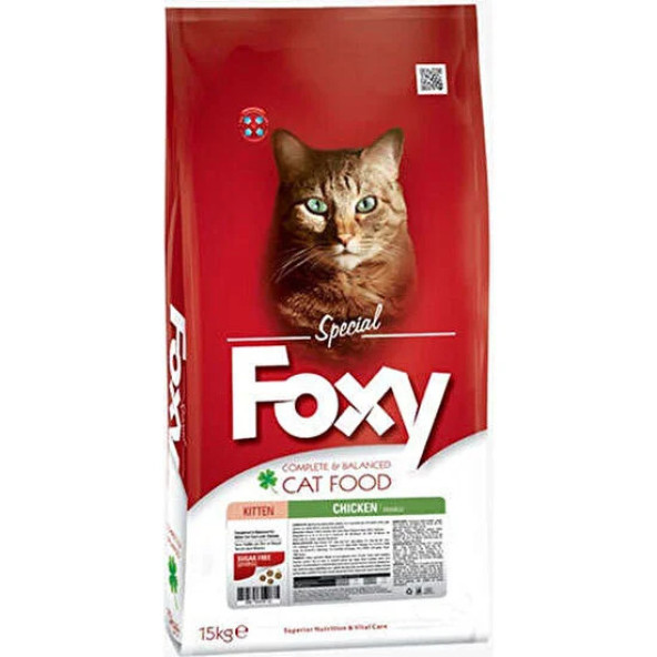 FOXY TAVUKLU YAVRU KEDİ MAMASI 15KG