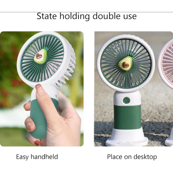 QASUL Sevimli Telefon Standlı Vantilatör 2si 1 Arada Taşınabilir Masaüstü Fan - 3