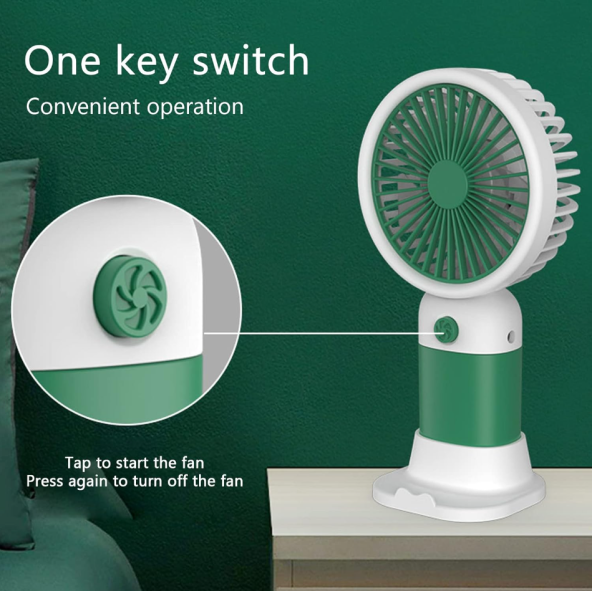 QASUL Sevimli Telefon Standlı Vantilatör 2si 1 Arada Taşınabilir Masaüstü Fan - 4