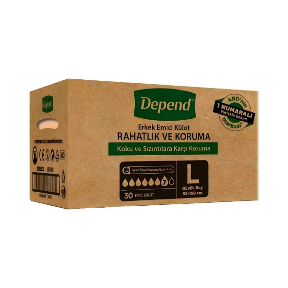 Depend Erkek Emici Külot Large  30 'lu