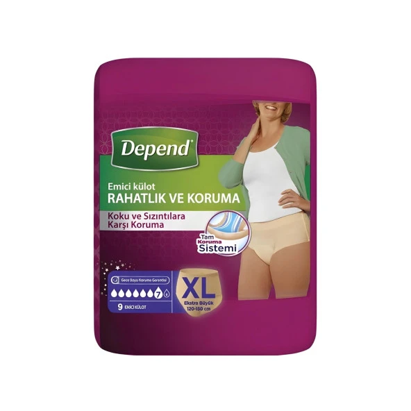 Depend Ekstra Büyük Boy XL Beden 9'lu Kadın Emici Külot