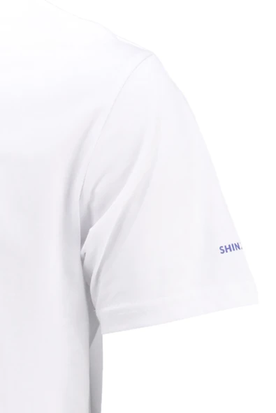 Erkek Bisiklet Yaka Standart Fit Göğüs Baskılı Beyaz T-Shirt - Resim 3