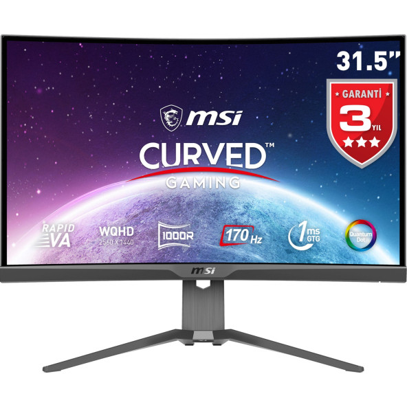 MSI 31.5" MAG 325CQRF QD 2560x1440 (WQHD) CURVE 1000R RAPID VA 170HZ 1MS ADAPTIVE-SYNC  GAMING MONITOR