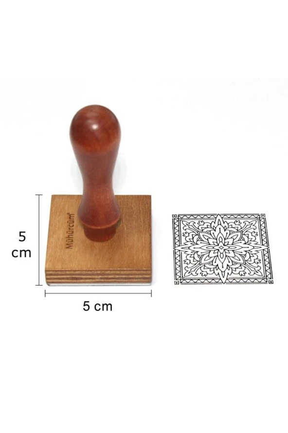 Mühürcüm Kişiye Özel Ahşap Mühür Damga 5X5 Kare MAD5X5