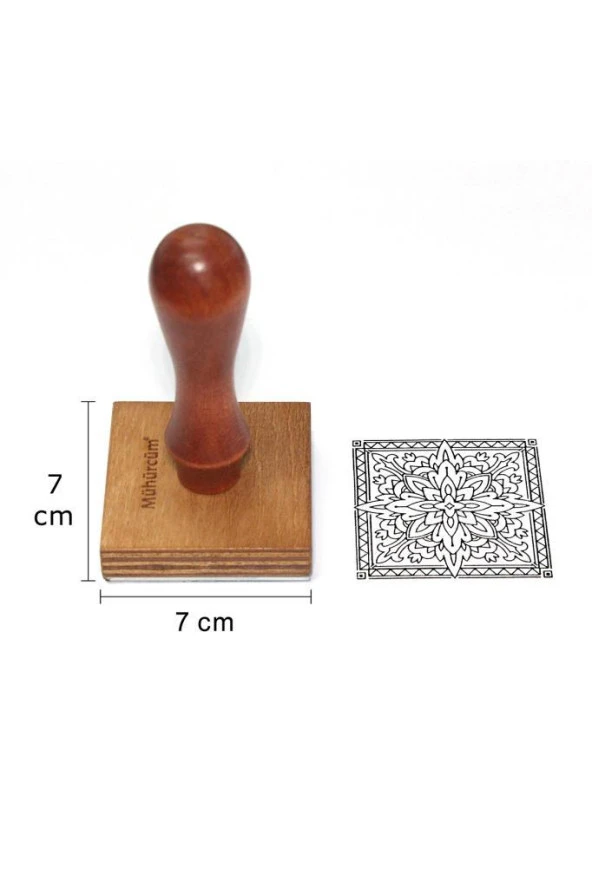 Mühürcüm Kişiye Özel Ahşap Mühür Damga 7X7 Kare MAD7x7