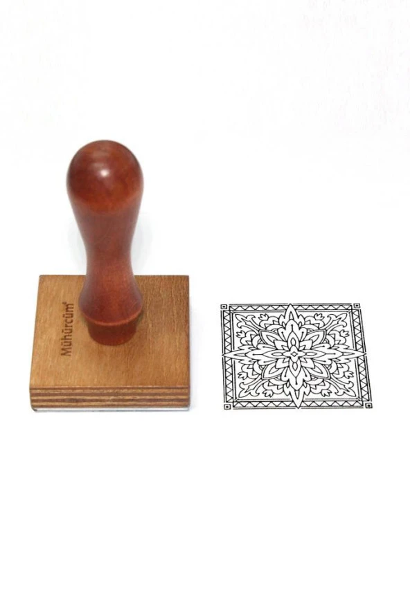 Mühürcüm Kişiye Özel Ahşap Mühür Damga 15X15 Kare MAD15X15 - 5