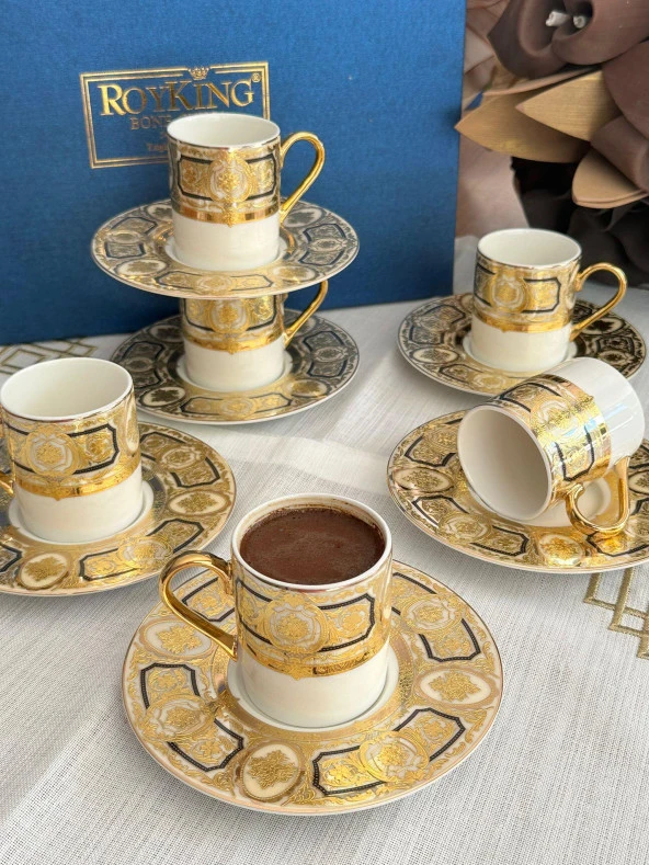 Türk Kahve Fincanı Luxury 6 Kişilik 12 Parça