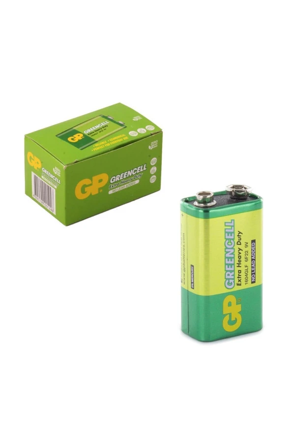 Batteries 1604g Greencell 6f22/1222/9v Pil, 9 Volt, 10'lu Kutu