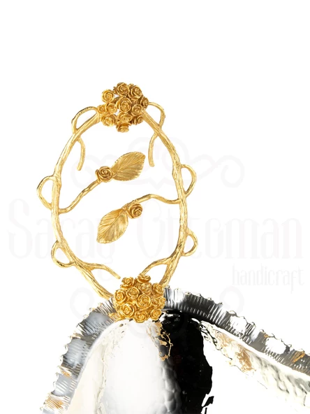 Bakır Ayaklı Meyvelik Drajelik Lokumluk Aksesuar Çikolatalık Söz Nişan Çikolatalığı Gondol - 12