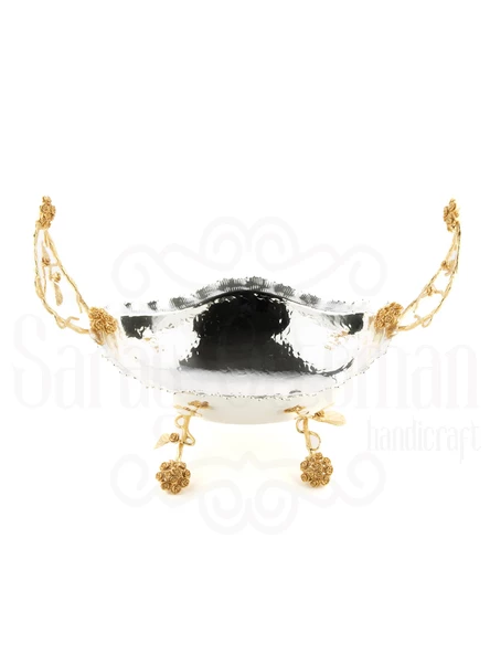 Bakır Ayaklı Meyvelik Drajelik Lokumluk Aksesuar Çikolatalık Söz Nişan Çikolatalığı Gondol - 8