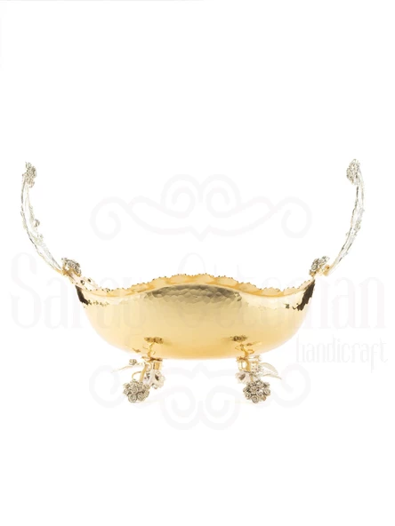 Bakır Ayaklı Meyvelik Drajelik Lokumluk Aksesuar Çikolatalık Söz Nişan Çikolatalığı Gondol - 4