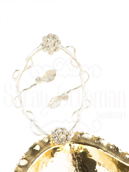 Bakır Ayaklı Meyvelik Drajelik Lokumluk Aksesuar Çikolatalık Söz Nişan Çikolatalığı Gondol - 9