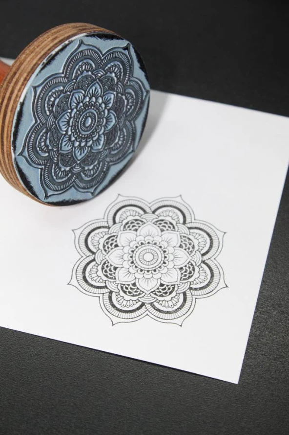 Mühürcüm Kişiye Özel Ahşap Kitap Mührü Damga Yuvarlak 4,5 cm Çapında MADKM045 - 6