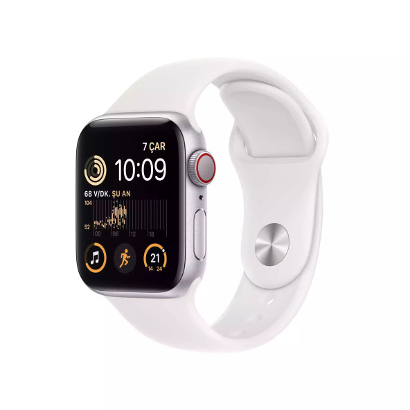 Apple Watch SE GPS + Cellular 40mm Gümüş Alüminyum Kasa - Beyaz Spor Kordon MNPP3TU/A-Teşhir