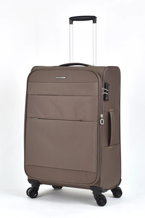 Pierre Cardin Ultra Light Hafif Lüx Kumaş Orta Boy Valiz Kahve PC4200