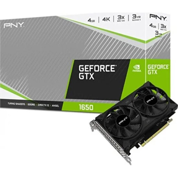 PNY  Geforce Gtx 1650 Dual Fan 4gb Gddr6 128 Bit Ekran Kartı