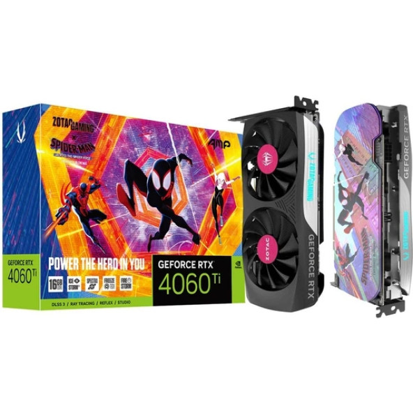 Zotac  RTX4060 Ti Amp Spıderman Nvidia 16GB GDDR6 128Bit Ekran Kartı ZT-D40620F-10SMP