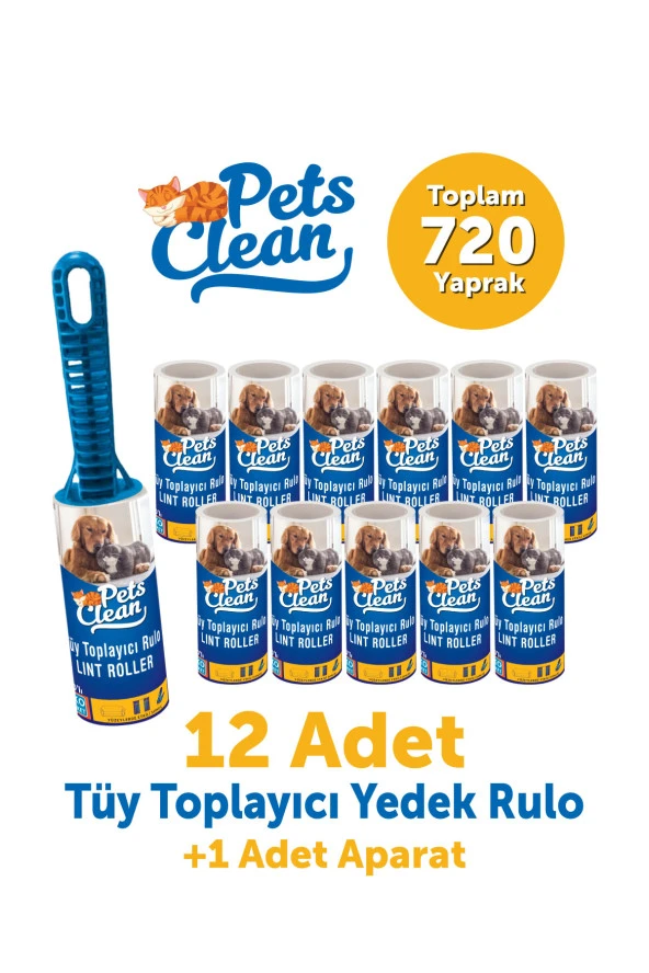 Pet's Clean Tüy Toplayıcı Yedek 12li+Aparat 1 adet