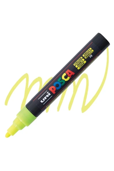 UNİ POSCA SU BAZLI POSTER MARKER PC-5M 1.8-2.5 FLUORESCENT SARI