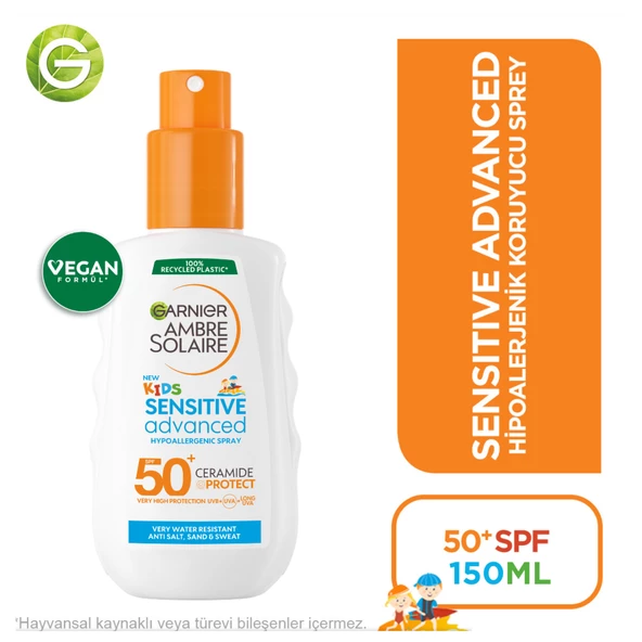 Garnier Ambre Solaire Sensitive Advanced Çocuk Hipoalerjenik Güneş Koruyucu Sprey SPF50+ 150ML