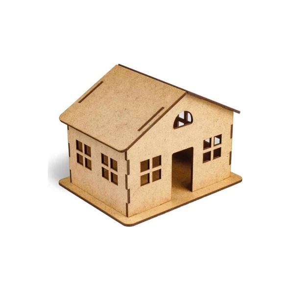 Südor Wood Ahşap Kendin Yap Maket Sade Büyük Ev 160 x 130 x 120 mm