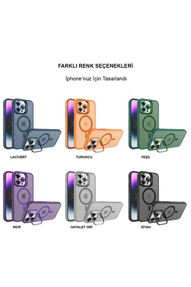 Joko Iphone 15 Kılıf Flet Stand Olabilen Lens Koruyuculu Magsafe Kılıf