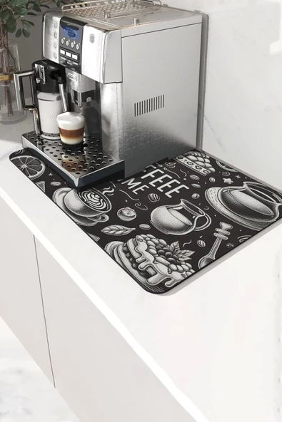 Valerine Life Kahve Makinesi Matı Su Geçirmez Kaymaz Yıkanabilir Çaycı, Çay Espresso Makinesi Pad 35x45cm 27240110