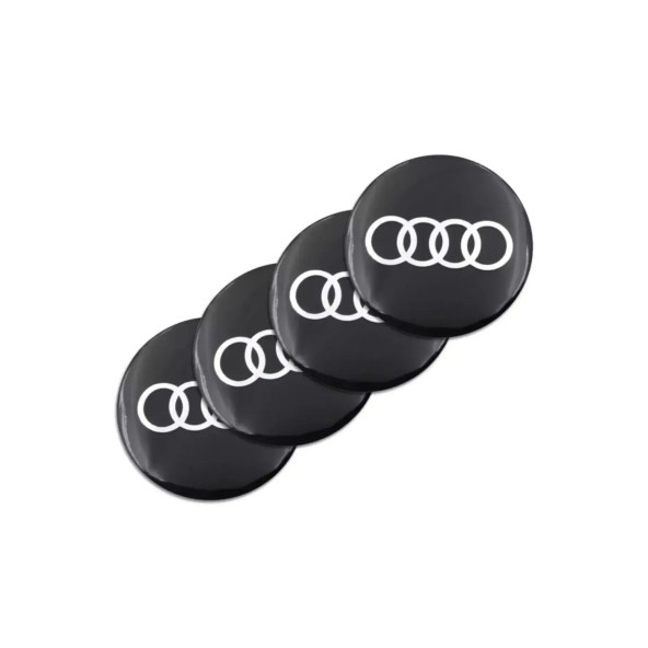 AUDI LOGOLU 4 ADET 56 MM JANT GÖBEK STICKER - Resim 2