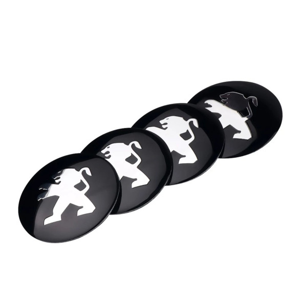 PEUGEOT LOGOLU 4 ADET 56 MM JANT GÖBEK  STICKER - 2