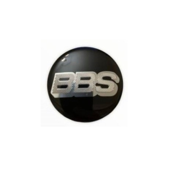 BBS LOGOLU 56 MM JANT GÖBEK  STICKER (SİYAH-GÜMÜŞ) - 1