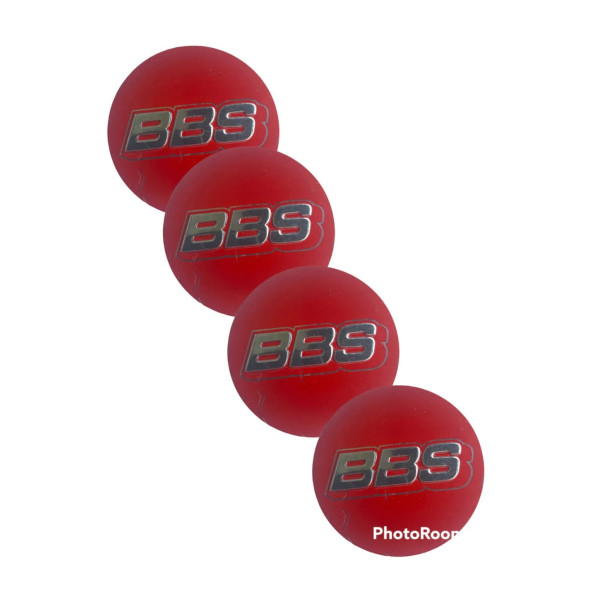 BBS YAZILI 56 MM JANT GÖBEK DAMLA STICKER (KIRMIZI) - 1